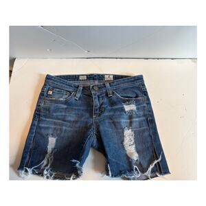 Adriano Goldschmeid Stilt Roll Up Jeans Cut Off Shorts Distressed, 24